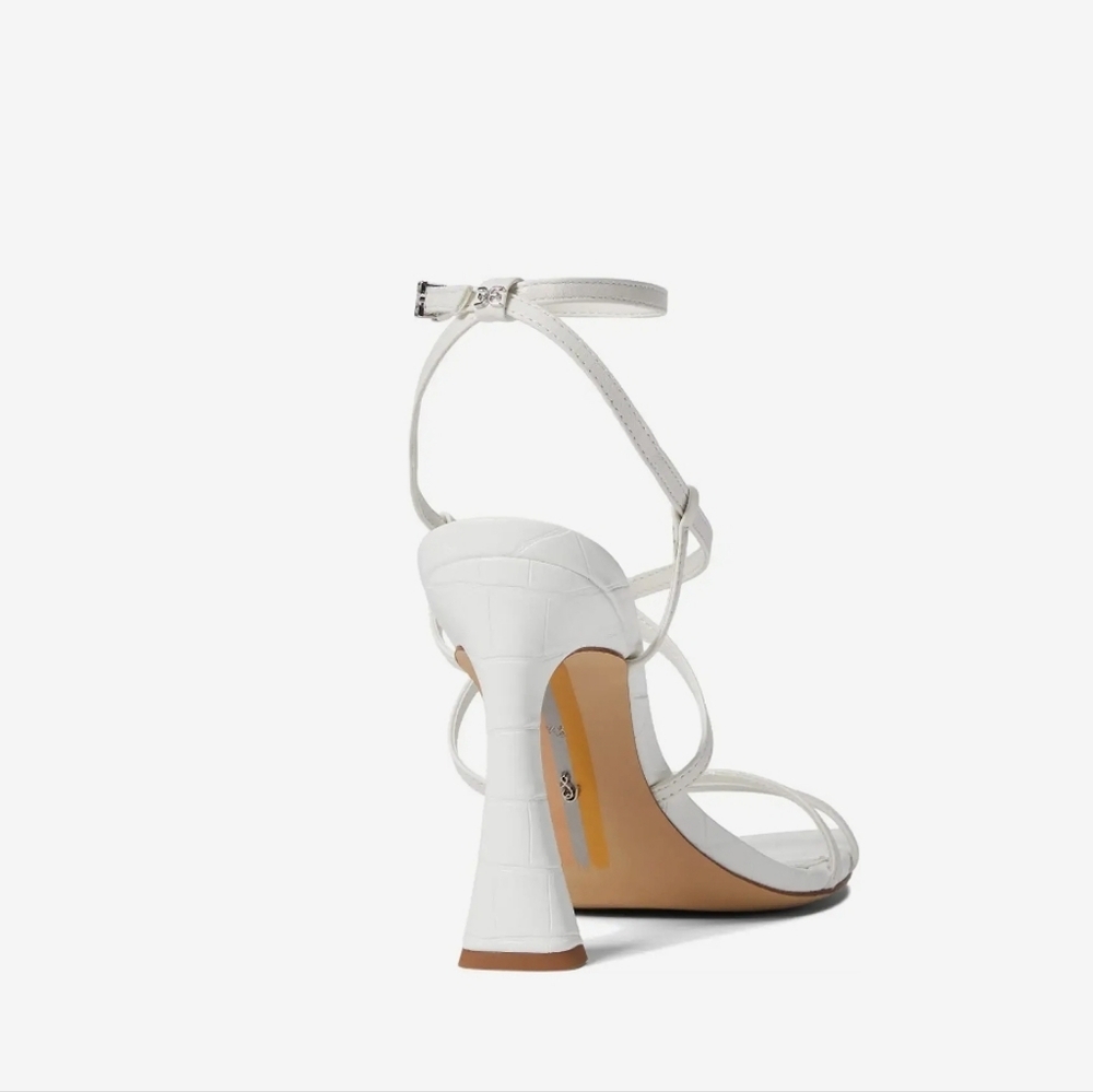 Sam Edelman Lela Strappy High Heels White Leather New In Box - Picture 5 of 17